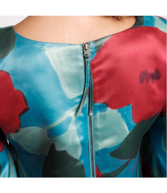 Frances Valentine Spinnaker Maxi Dress Floating Flora Poly Satin-840398742737