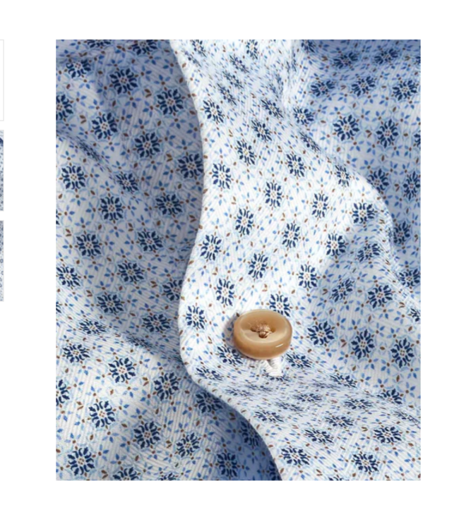 White & Blue Geometric Print Sport Shirt