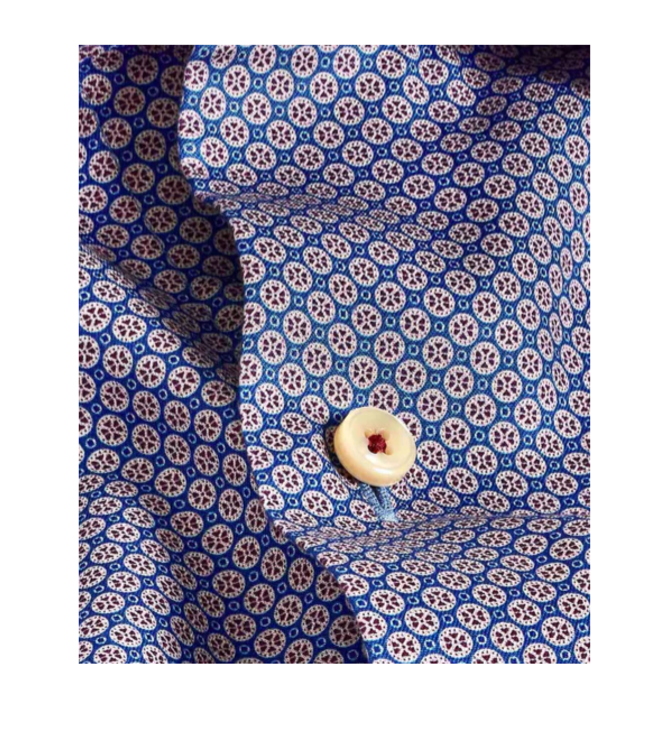 Blue Geometric Print Sport Shirt