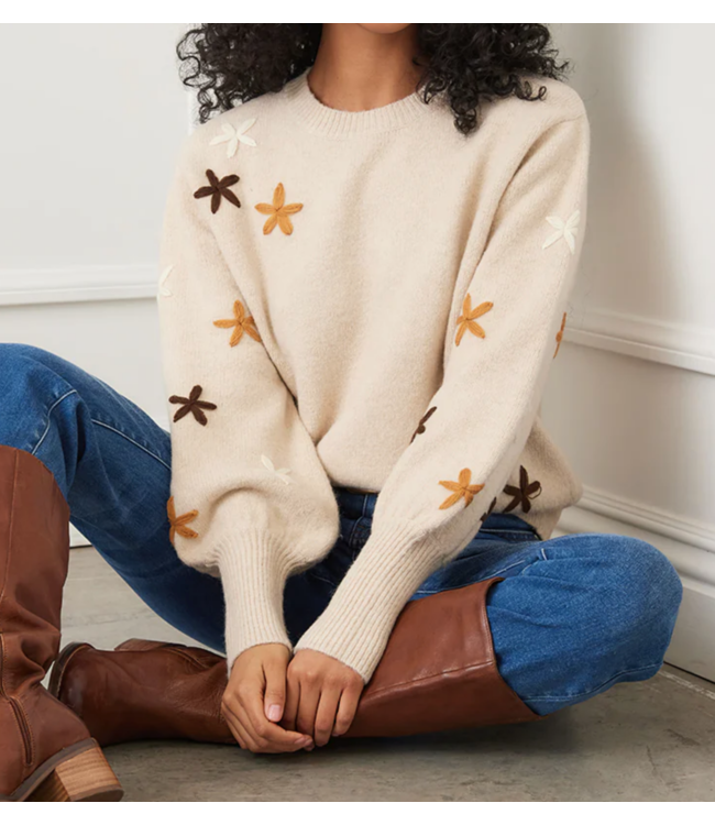 Karen Kane Embroidered  Flower Sweater #3L89981