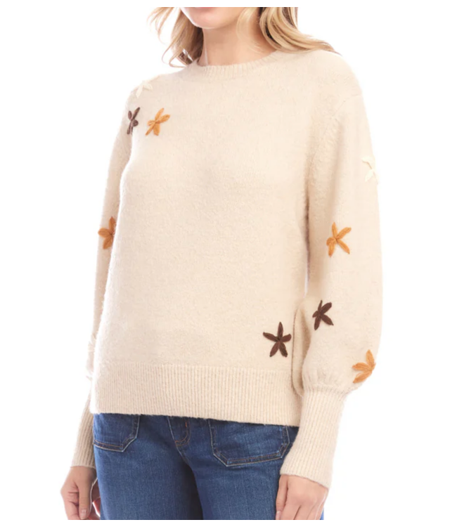 Karen Kane Embroidered  Flower Sweater #3L89981