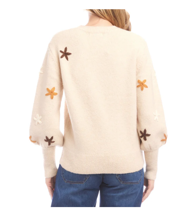 Karen Kane Embroidered  Flower Sweater #3L89981