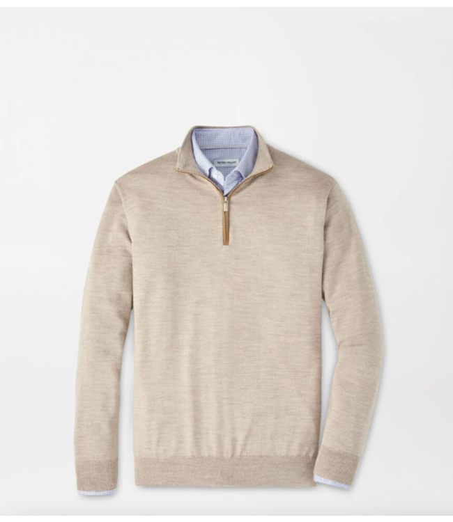 Peter Millar Autumn Crest Suede Trim Quarter-Zip