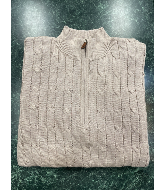 Cotton Cashmere Mock Neck 1/4 Zip