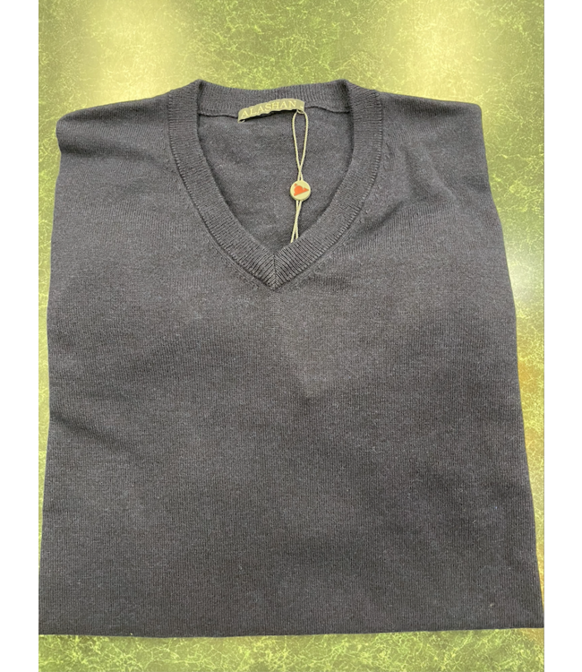 Cotton Cashmere Classic V-Neck Pullover