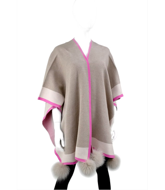 Mitchie's Mitchie's Cape With Fox Fur Poms #POYU15