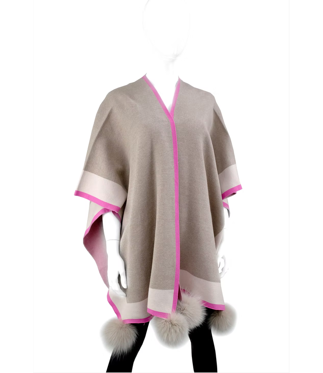 Mitchie's Cape With Fox Fur Poms #POYU15