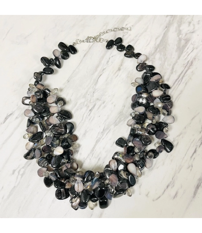 Anita K Multi Strand Twisted Stone Statement Necklace - SN26