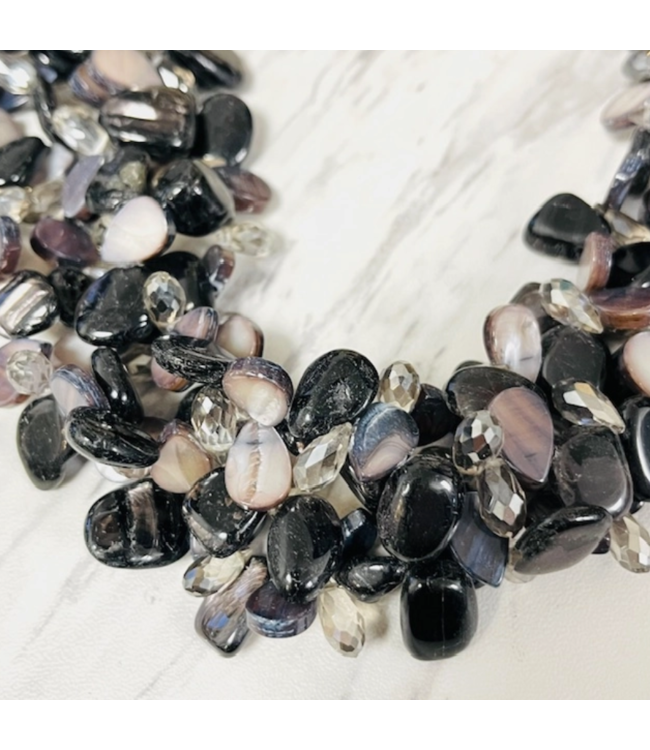 Anita K Multi Strand Twisted Stone Statement Necklace - SN26