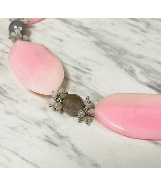 Anita K Pink, Jade, Agate & Crystal Cluster Necklace - SN 264