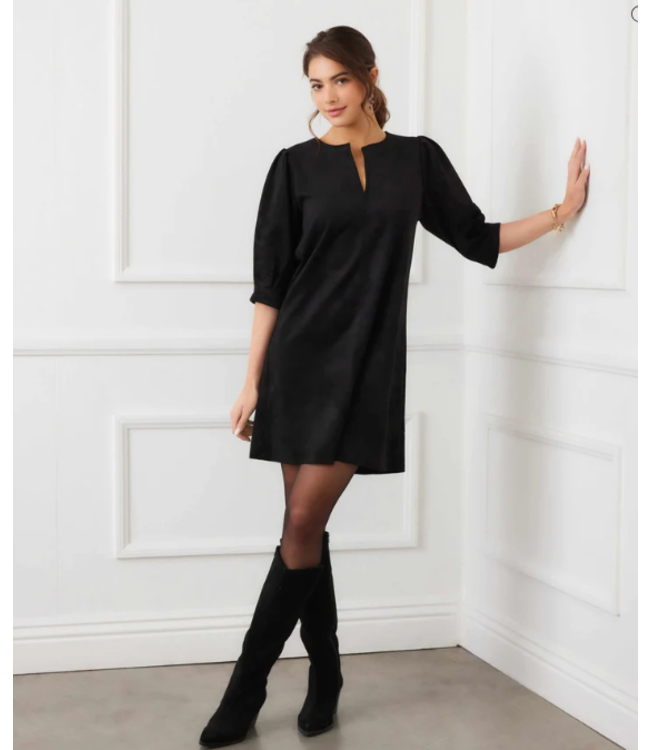 Karen Kane Faux Suede Puff Sleeve Dress - 3L71512