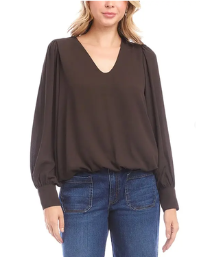karen kane Karen Kane Puff V Neck Top - 3L25018