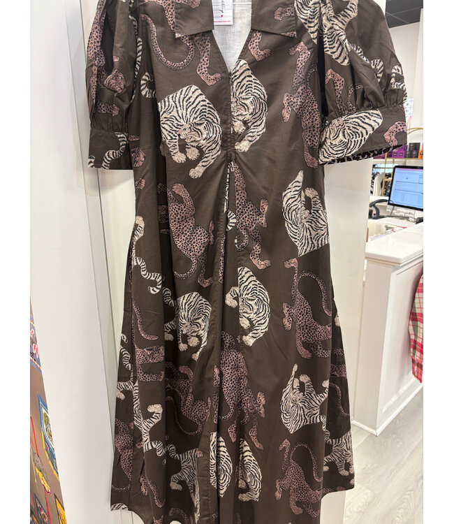 Dizzie Lizzie Montauk dress Chocolate with cats