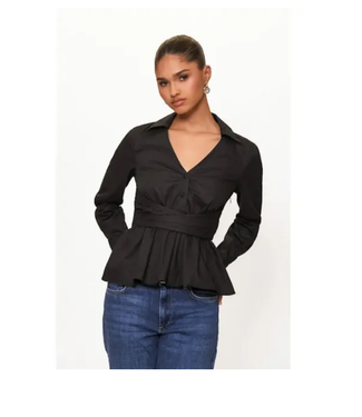 hutch Hutch #2652 Barber Wrap Blouse