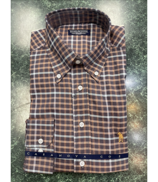 Southern Casanova Pecan Grove Check Button Down