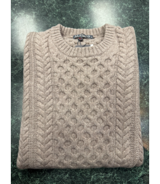 Merino Mixed Cable Crew Neck Sweater