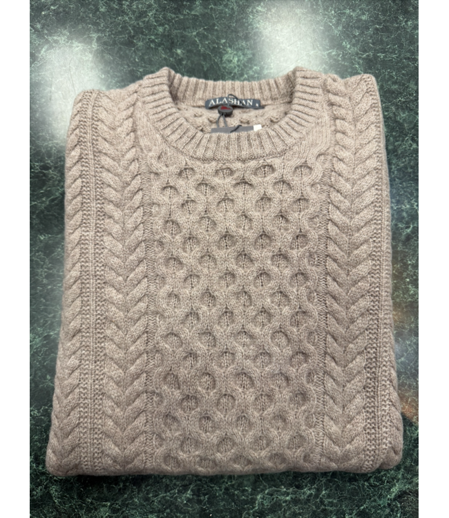 Merino Mixed Cable Crew Neck Sweater