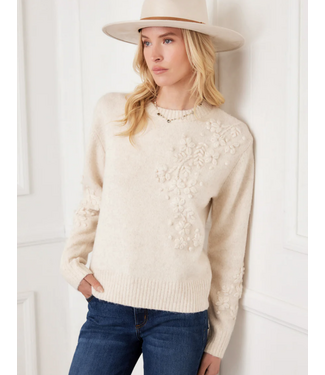 karen kane Karen Kane Hand Embroidered Flower Sweater #89207