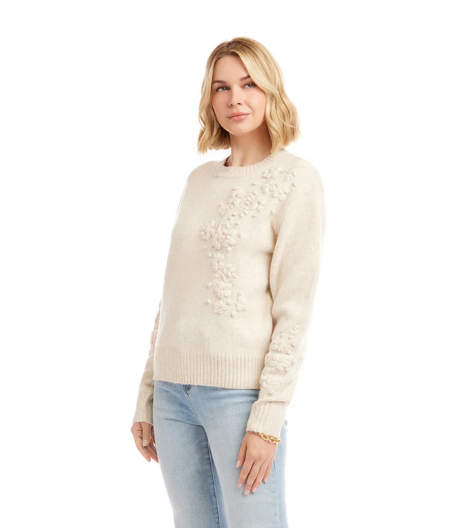 Karen Kane Hand Embroidered Flower Sweater #89207