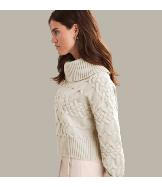 525/ Maureen Mixed Cable Cowl Neck Pullover/#110044443