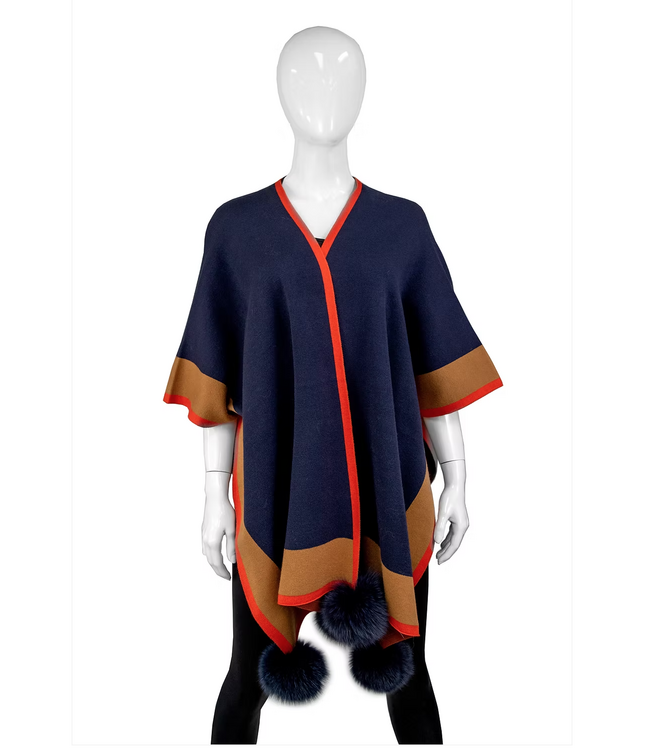Mitchie's Cape With Fox Fur Poms #POYU15