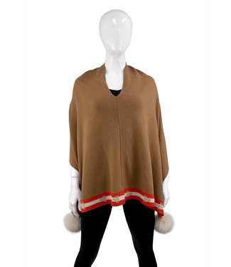 mitchies Mitchies Poncho With Lurex Bee Line #POIM69