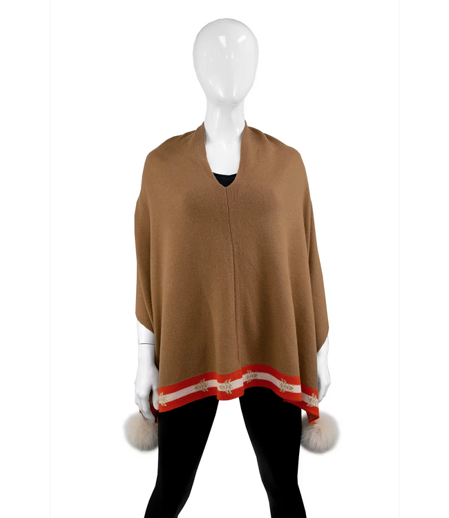 Mitchies Poncho With Lurex Bee Line #POIM69