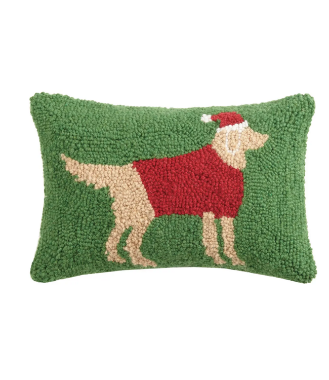 Peking Handicraft Black Labrador Dog Hook Pillow