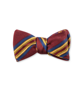 Burgundy Mogador Stripes Bow Tie - B5812