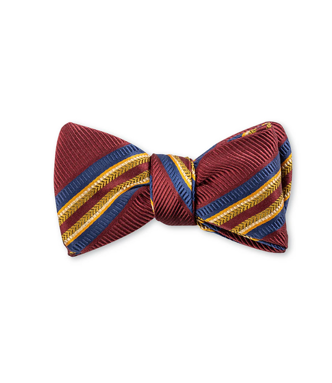 Burgundy Mogador Stripes Bow Tie - B5812