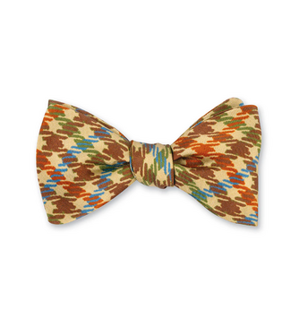 Tan Gun Club Check Bow Tie - B5571