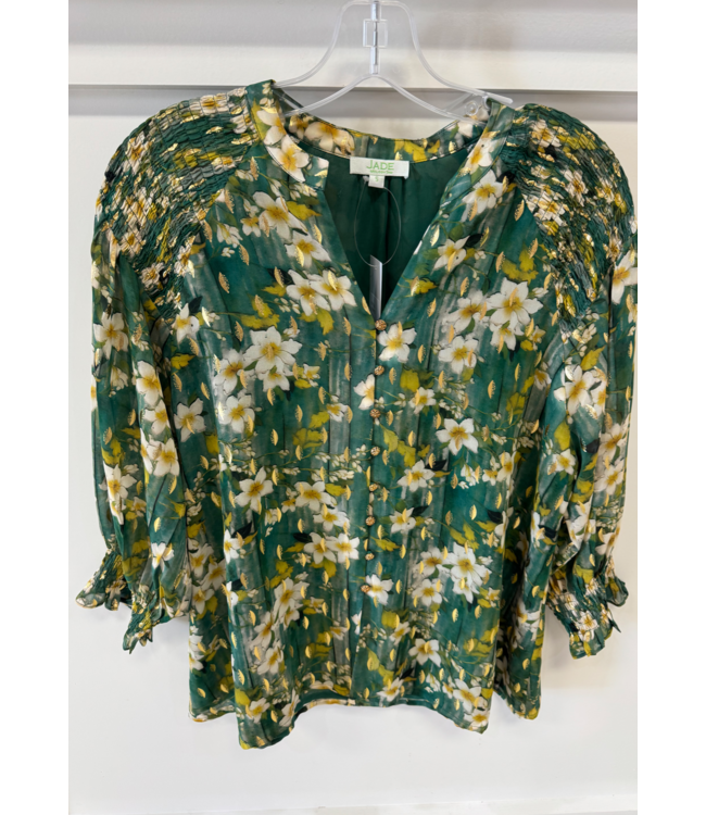 Jade Smocked Shoulder Blouse #75K9721