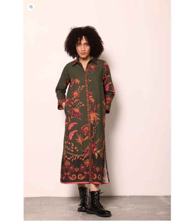 Maude Vivante Eliza dress Olive Trail #2589