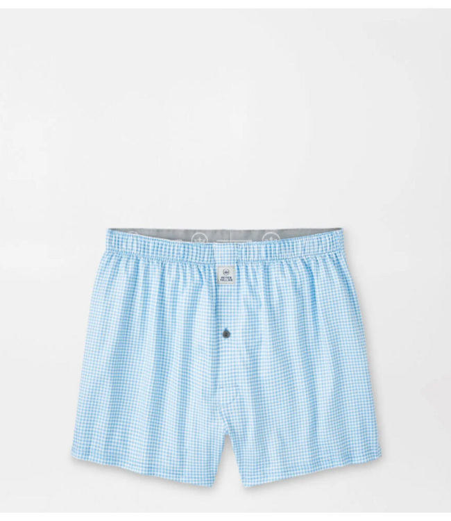 Nebraska Printed Gingham Check Stretch Jersey Boxer