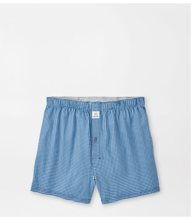 Nebraska Printed Gingham Check Stretch Jersey Boxer