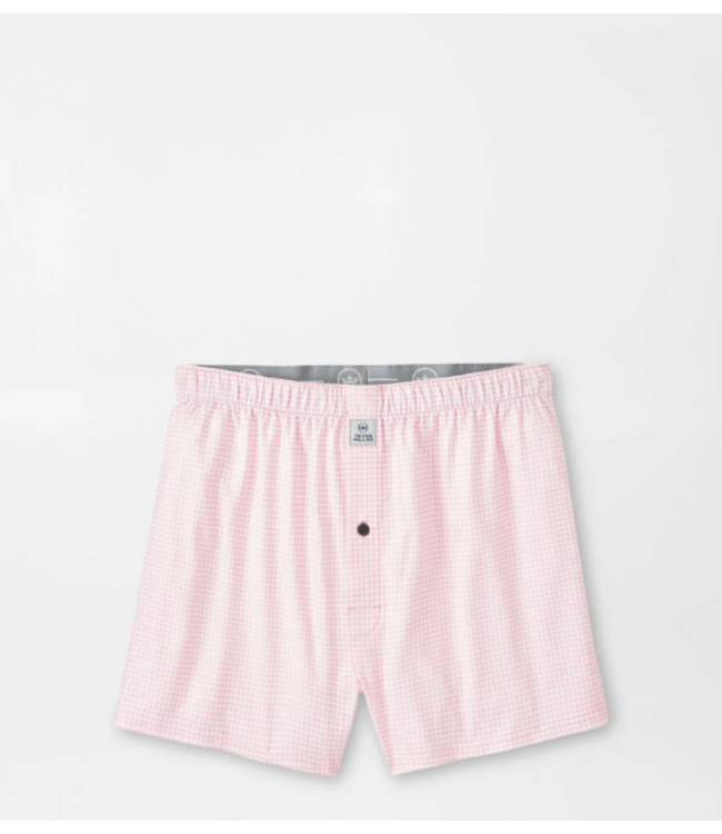 Nebraska Printed Gingham Check Stretch Jersey Boxer