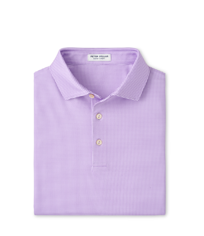 Gingham Performance Jersey Polo
