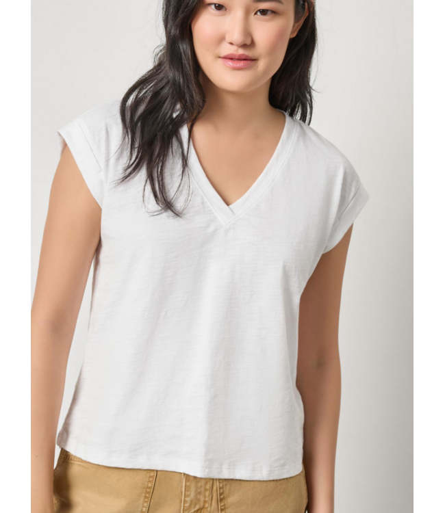 Lilla P Cuffed Sleeve V-neck