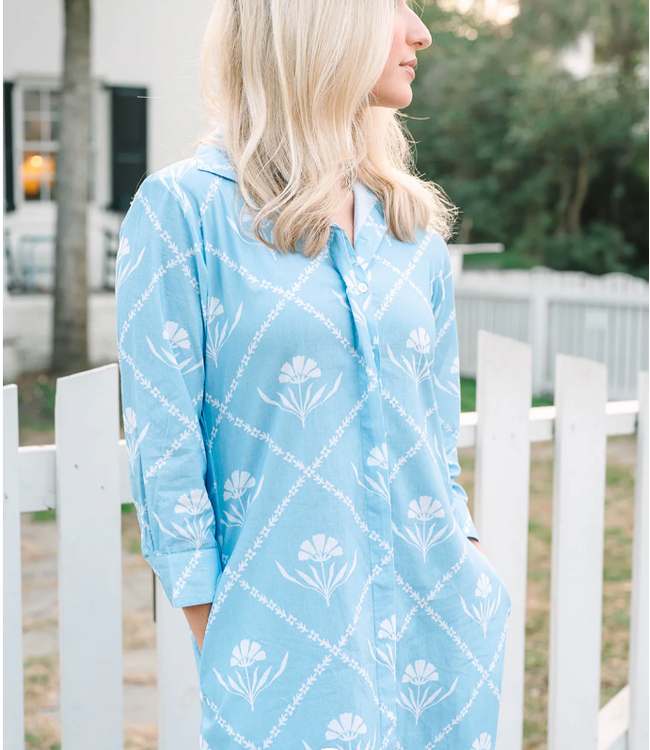 Victoria Dunn Bailey Dress- Periwinkle Bloom