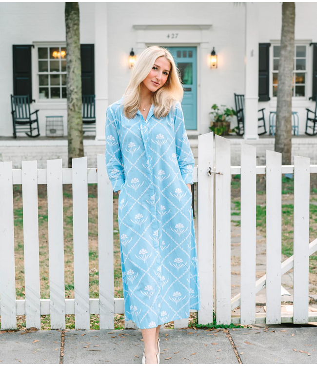 Victoria Dunn Bailey Dress- Periwinkle Bloom