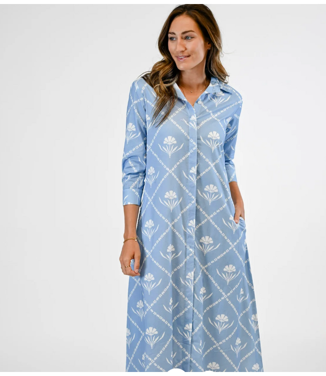 Victoria Dunn Bailey Dress- Periwinkle Bloom