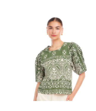 Fifteen Twenty Fifteen Twenty-Puff Sleeve top-#48101