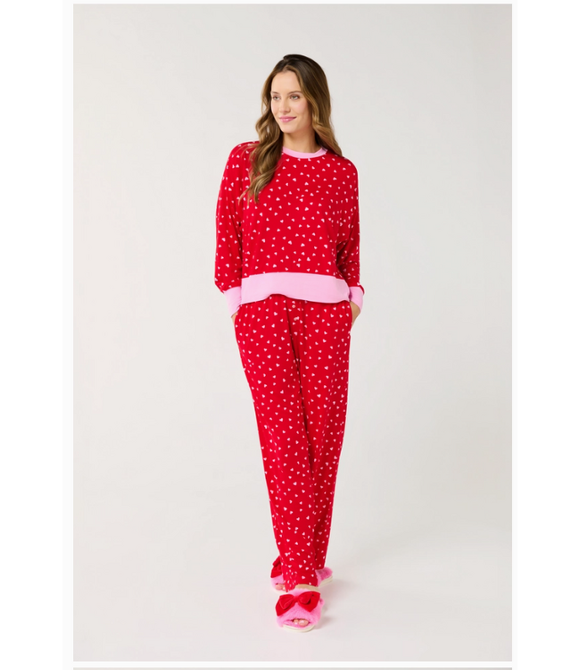 Shiraleah Mini Hearts Ultra Soft Jersey Knit PJ Set - 04-88-936RE