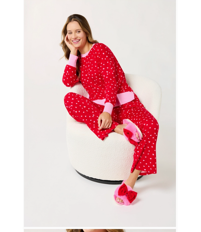 Shiraleah Mini Hearts Ultra Soft Jersey Knit PJ Set - 04-88-936RE