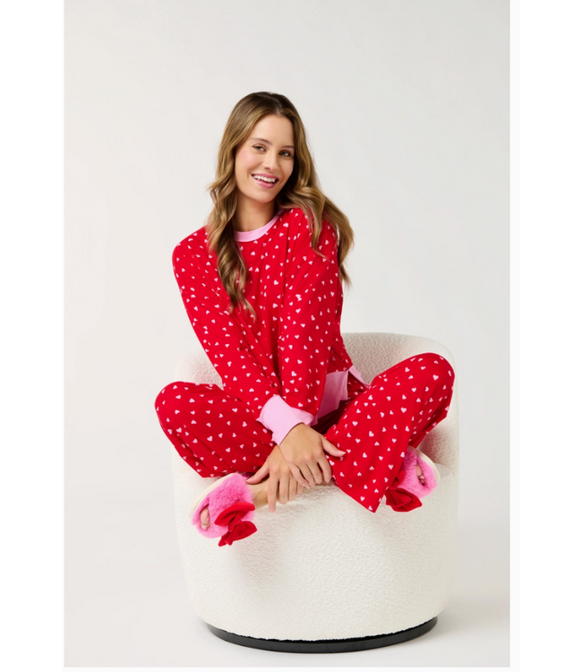 Shiraleah Mini Hearts Ultra Soft Jersey Knit PJ Set - 04-88-936RE