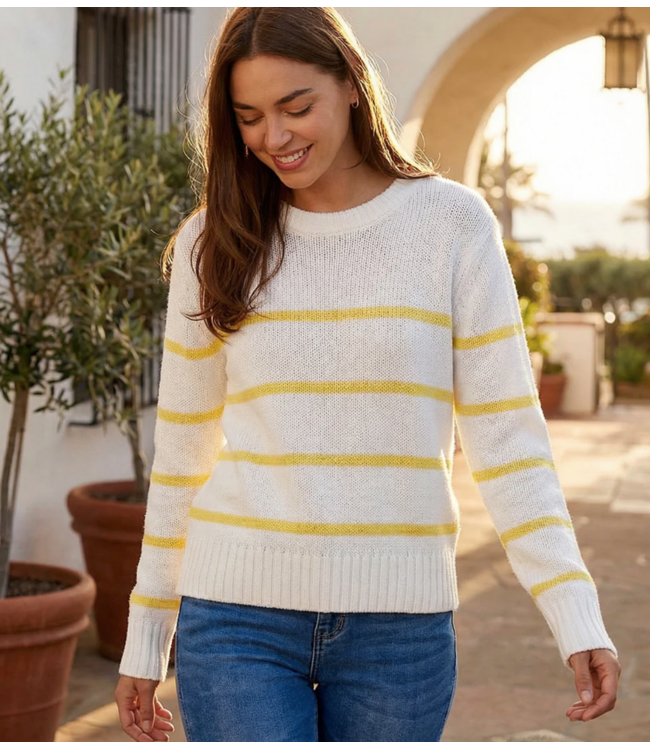 Karen Kane #89299 Stripe Crew neck Sweater