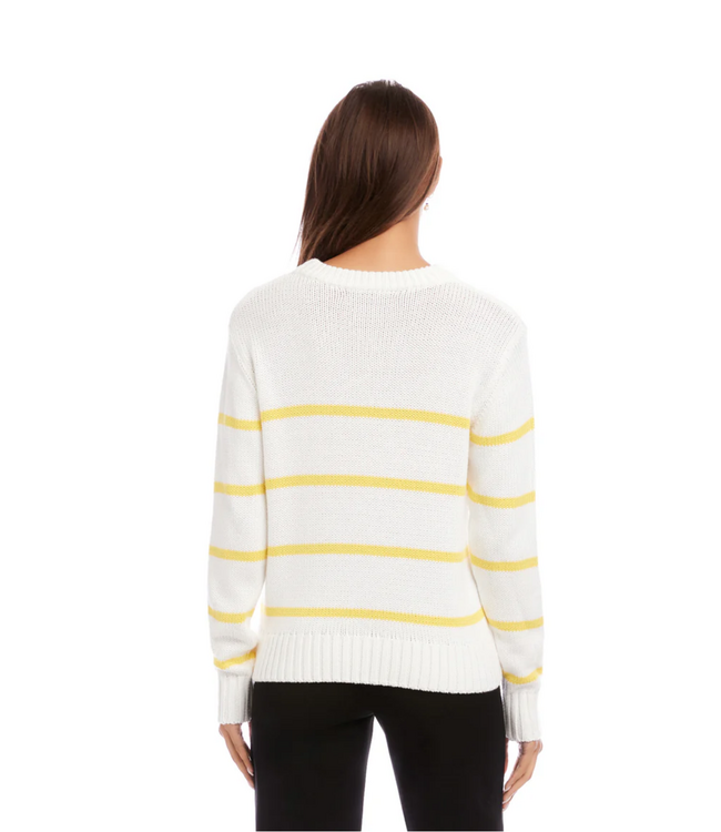 Karen Kane #89299 Stripe Crew neck Sweater