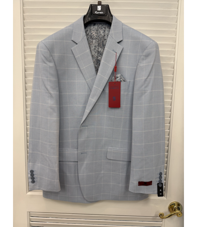 Light Blue Windowpane Classic Fit Sport Coat 294-64