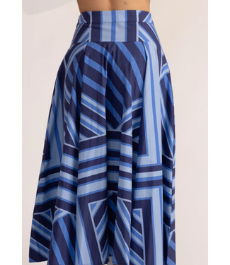Thomas and Lourdes Thomas and Lourdes-Blue Geo Stripe Skirt-16539P