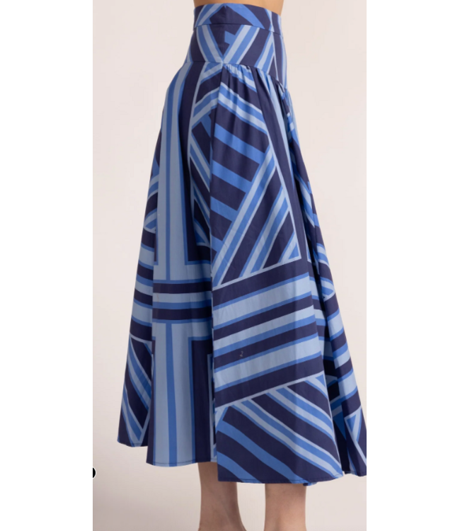 Thomas and Lourdes-Blue Geo Stripe Skirt-16539P